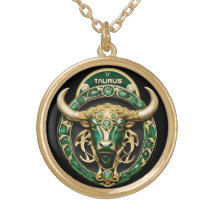 Taurus Bull, Emerald and Gold Personalised