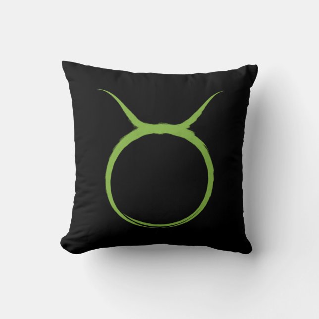 TAURUS Bull Green Astrology Zodiac April May Sign Cushion (Front)