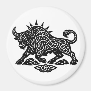 Taurus Bull Sigil — Earthbound Zodiac Inkwork Magnet