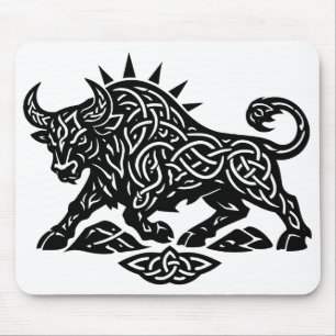Taurus Bull Sigil — Earthbound Zodiac Inkwork Mouse Mat