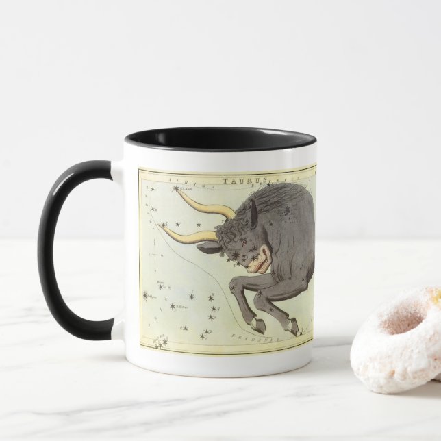 Taurus Bull, Vintage Constellation Urania's Mirror Mug (With Donut)