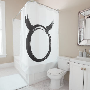 Taurus Bull Zodiac Sign Minimal Modern Astrology Shower Curtain