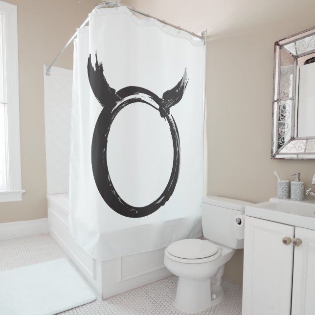Taurus Bull Zodiac Sign Minimal Modern Astrology   Shower Curtain (In Situ)