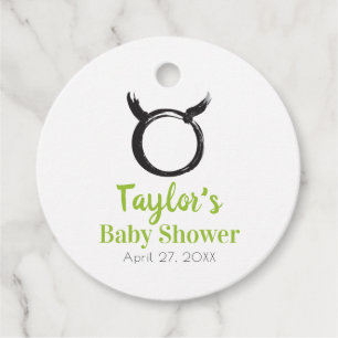 Taurus Bull Zodiac Spring Astrology Baby Shower Favour Tags