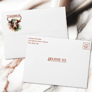 Taurus Bull Zodiac Themed Birthday Party 5x7 Envelope