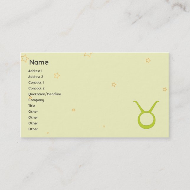 Taurus - Business Business Card (Front)