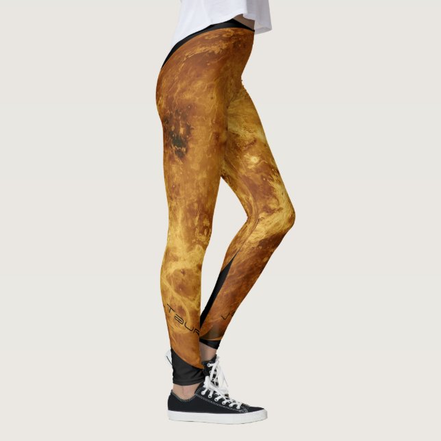 Taurus Celestial Planet Venus Typography Trendy  Leggings (Right)
