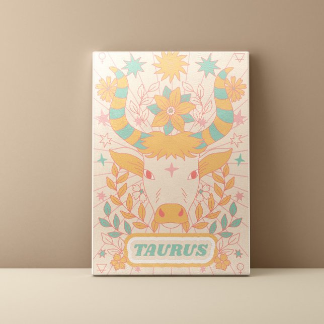 Taurus Celestial Zodiac Pastel Dreams Wall Arts Canvas Print (Creator Uploaded)