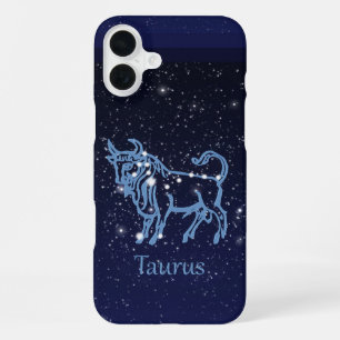 Taurus Constellation and Zodiac Sign with Stars iPhone 16 Plus Case