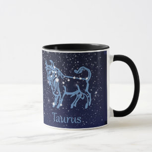 Taurus Constellation and Zodiac Sign with Stars Mug