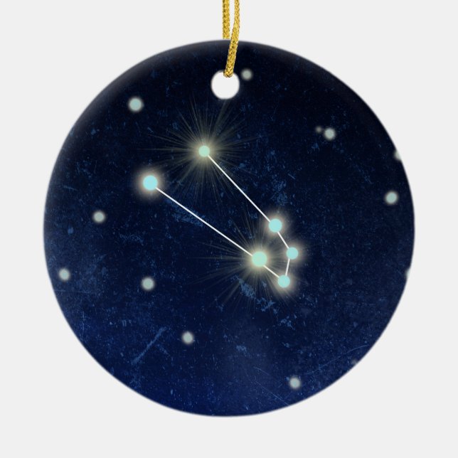 Taurus Constellation | Custom Name Ceramic Tree Decoration (Front)