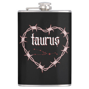 Taurus Constellation Gothic Dark Celestial Edgy Hip Flask