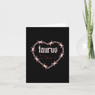 Taurus Constellation Gothic Edgy Birthday Card