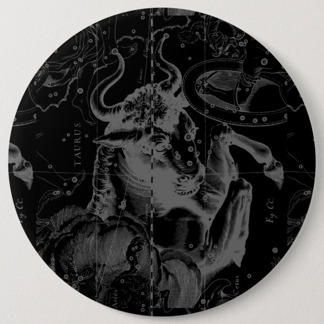 Taurus Constellation Hevelius 1690 Decor 6 Cm Round Badge (Front)