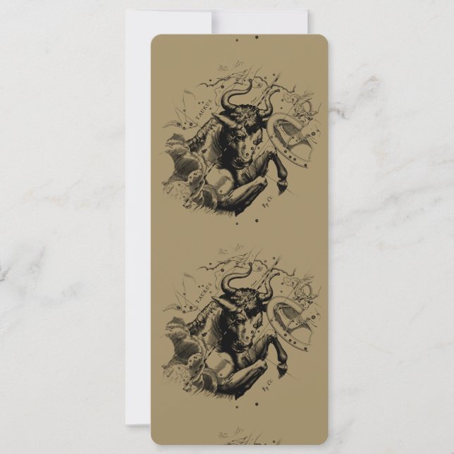 Taurus Constellation Hevelius 1690 Engraving (Front)