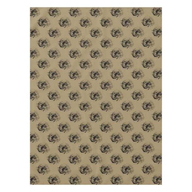 Taurus Constellation Hevelius 1690 Engraving Tablecloth (Front)