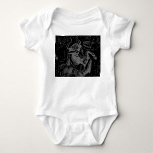 Taurus Constellation Hevelius 1690 on Black Baby Bodysuit