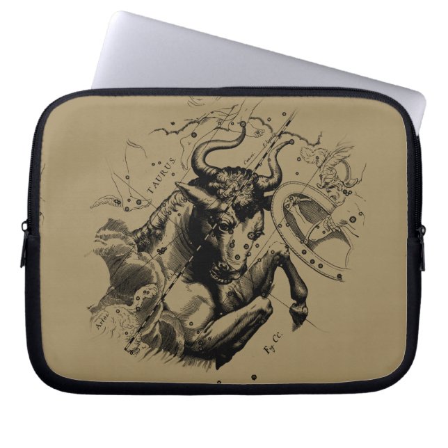 Taurus Constellation Map Hevelius 1690 Laptop Sleeve (Front)