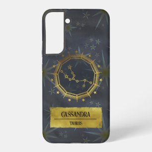 Taurus Dark Zodiac Astrology: Black & Gold Samsung Galaxy Case