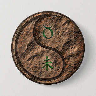 Taurus & Earth Goat 7.5 Cm Round Badge