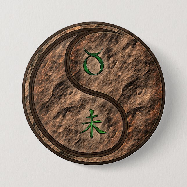 Taurus & Earth Goat 7.5 Cm Round Badge (Front)