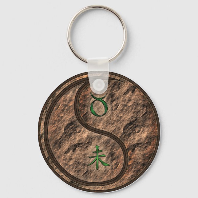 Taurus & Earth Goat Key Ring (Front)