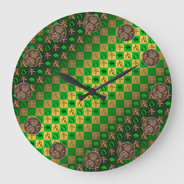 Taurus & Earth Horse Large Clock (Front)