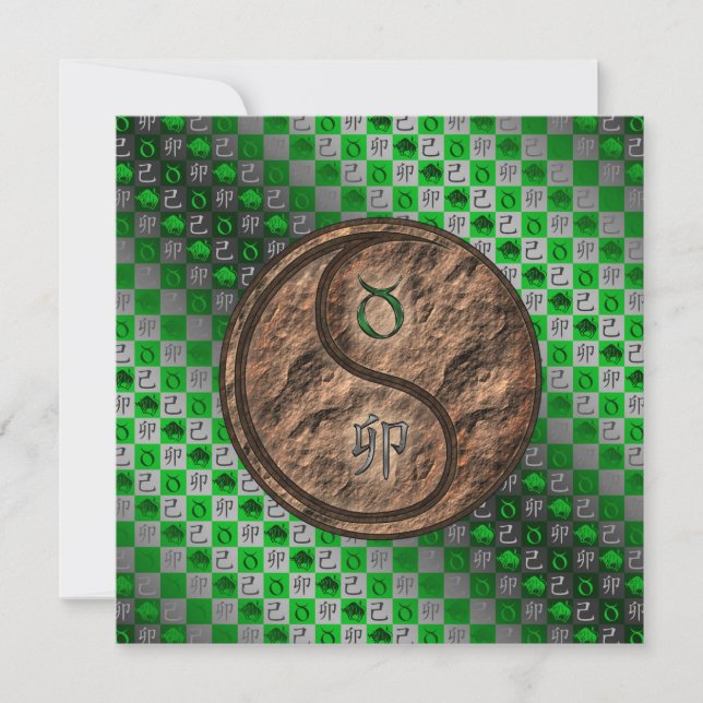 Taurus & Earth Rabbit Card (Front)