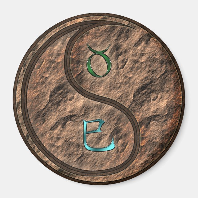 Taurus & Earth Snake Magnet (Front)