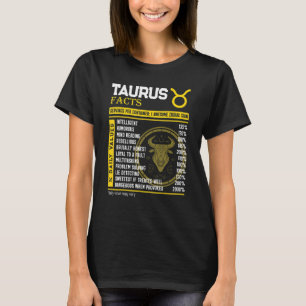 Taurus Facts Awesome Zodiac Sign  Taurus Birthday T-Shirt