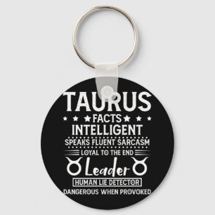TAURUS Facts Zodiac Sign Shirt Birthday April May Key Ring
