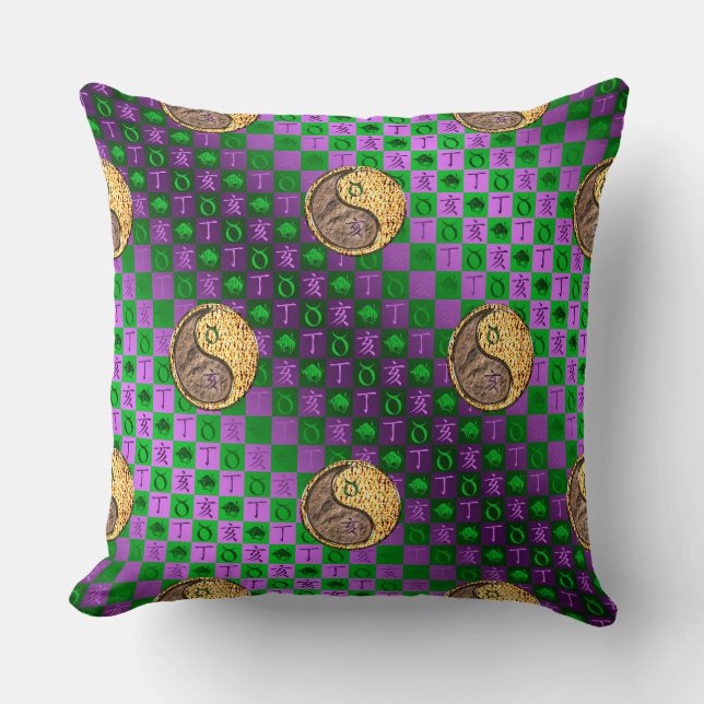 Taurus & Fire Boar Cushion (Front)