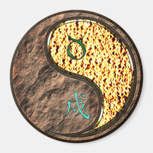 Taurus & Fire Dog Magnet