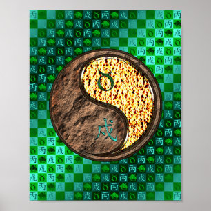 Taurus & Fire Dog Poster