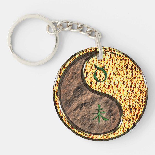 Taurus & Fire Goat Key Ring (Front)