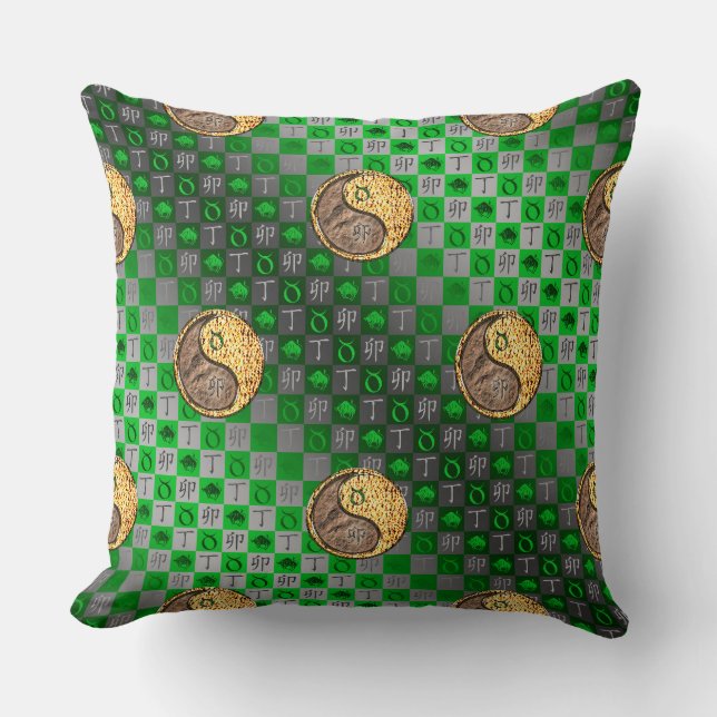 Taurus & Fire Rabbit Cushion (Front)