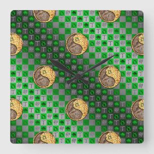 Taurus & Fire Rabbit Square Wall Clock