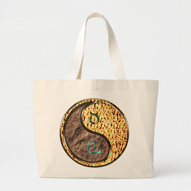 Taurus & Fire Snake Large Tote Bag (Front)