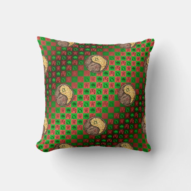 Taurus & Fire Tiger Cushion (Front)