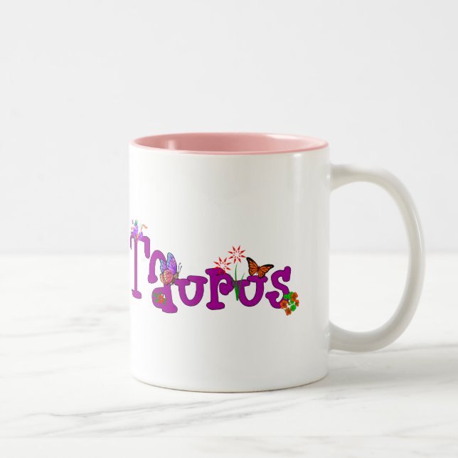 Taurus Flowers Two-Tone Coffee Mug (Right)