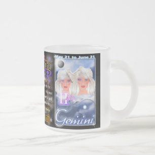 Taurus Gemini zodiac cusp small glass Frosted Glass Coffee Mug