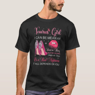 Taurus Girl Birthday High Heels Dripping Lips Butt T-Shirt