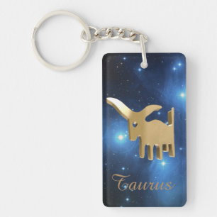 Taurus golden sign key ring