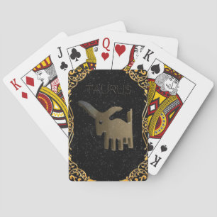 Taurus golden sign playing cards