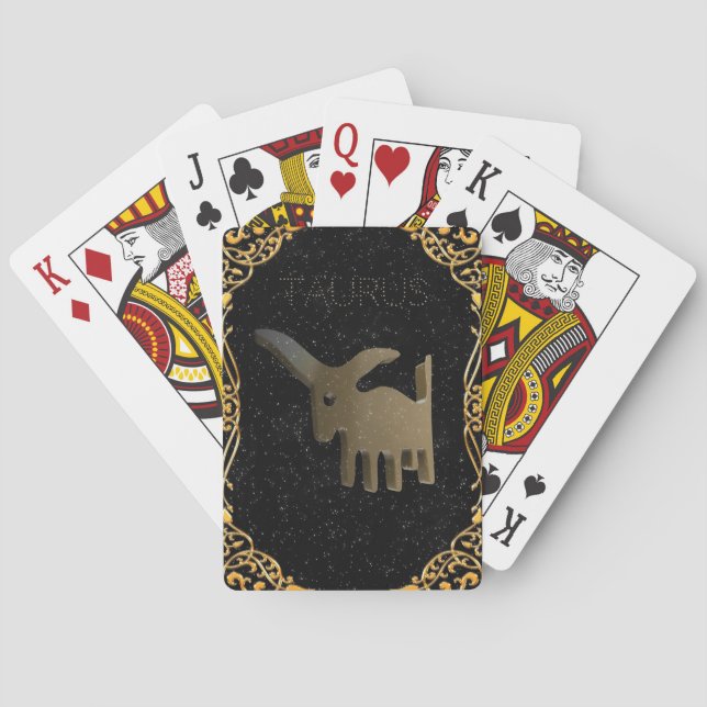 Taurus golden sign playing cards (Back)