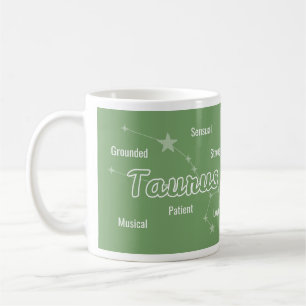 Taurus Green Pink Astrology Zodiac Sign Coffee Mug