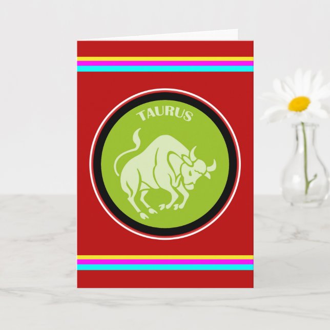 Taurus Greeting Card (Small Plant)