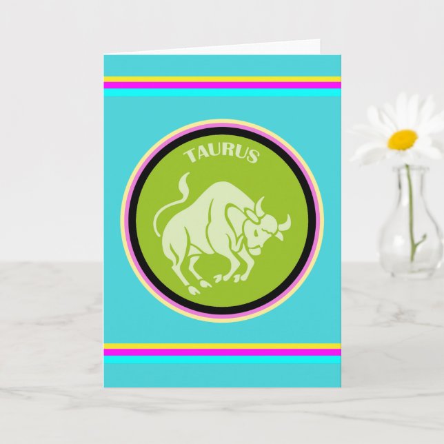 Taurus Greeting Card (Small Plant)