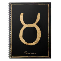 Taurus hammered gold stylised astrology symbol 