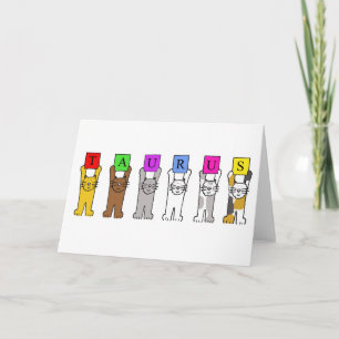Taurus Happy Birthday Cats Card